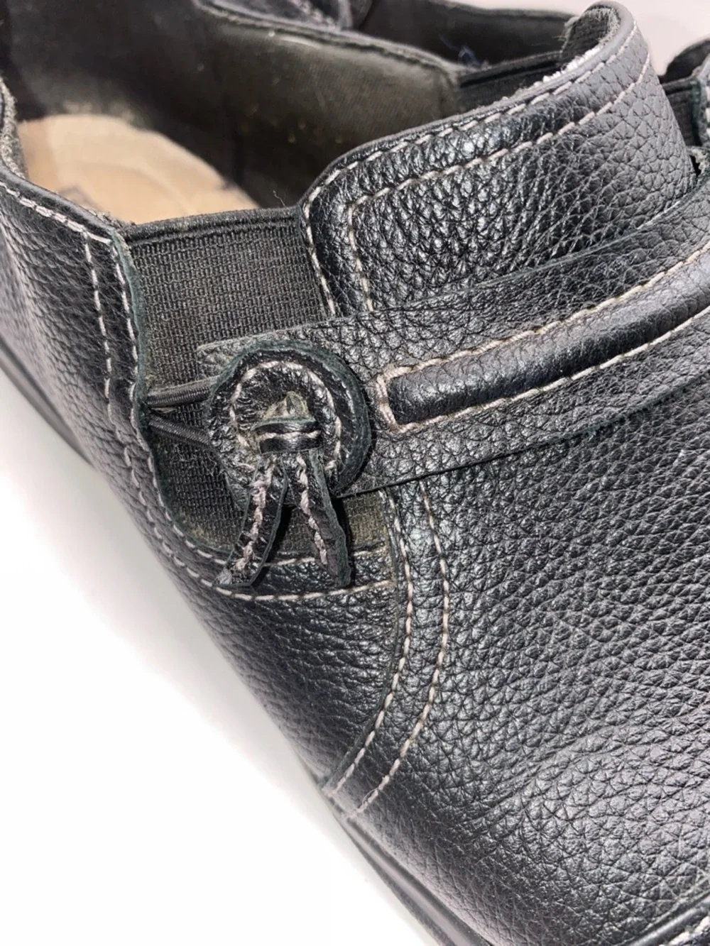 Clarks Black‎ Leather Slip-On Loafers